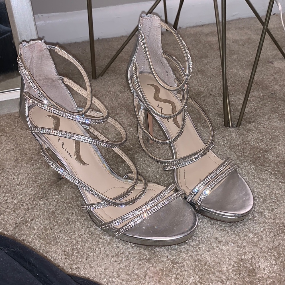 Nina heels, sparkly strappy wedding/prom shoes